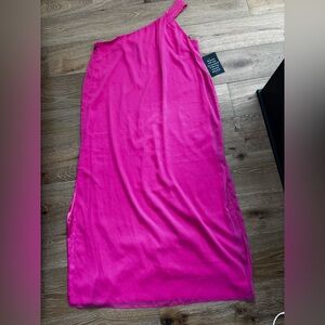 Tuckernuck Pomander Pink one shoulder plus size Maxi Dress